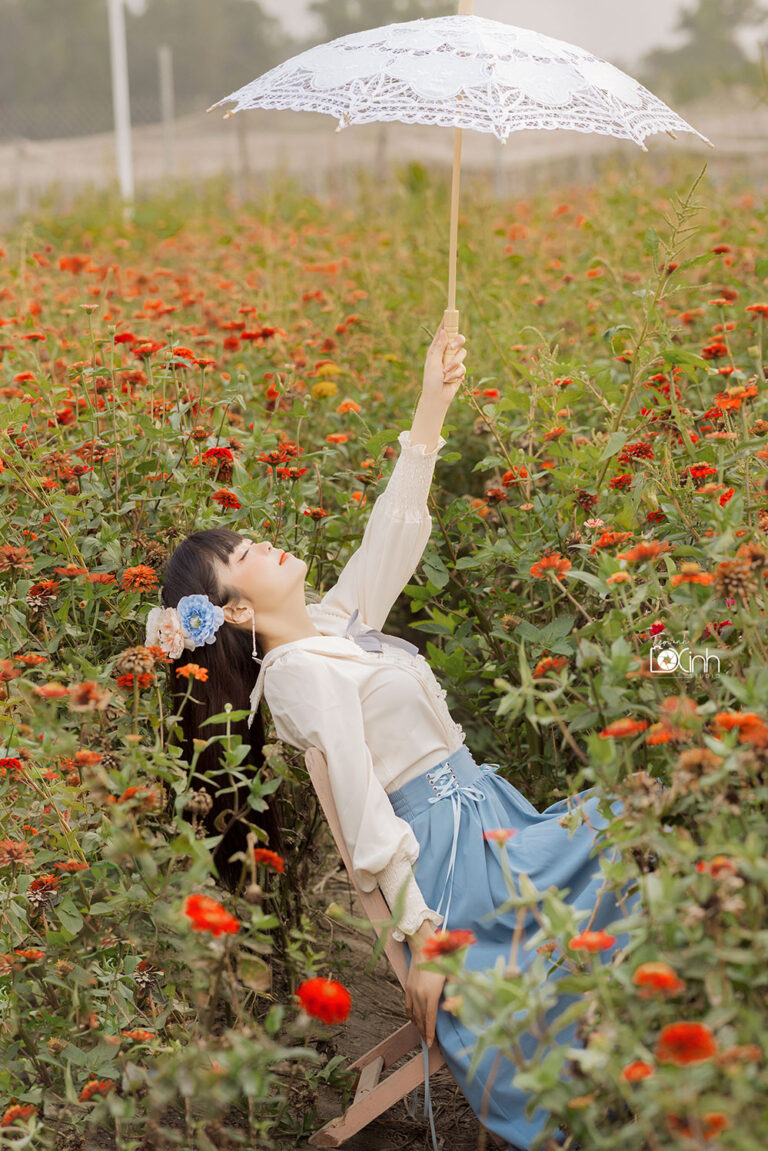 Chụp ảnh nàng thơ giữa rừng hoa